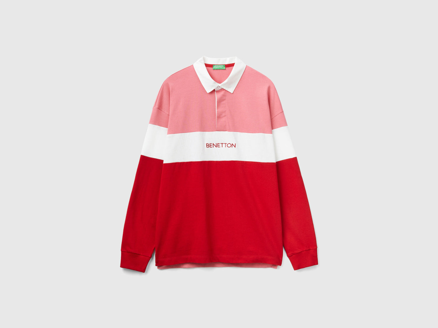 Pink And Red Rugby Style Polo_32HJU3016_11F_08