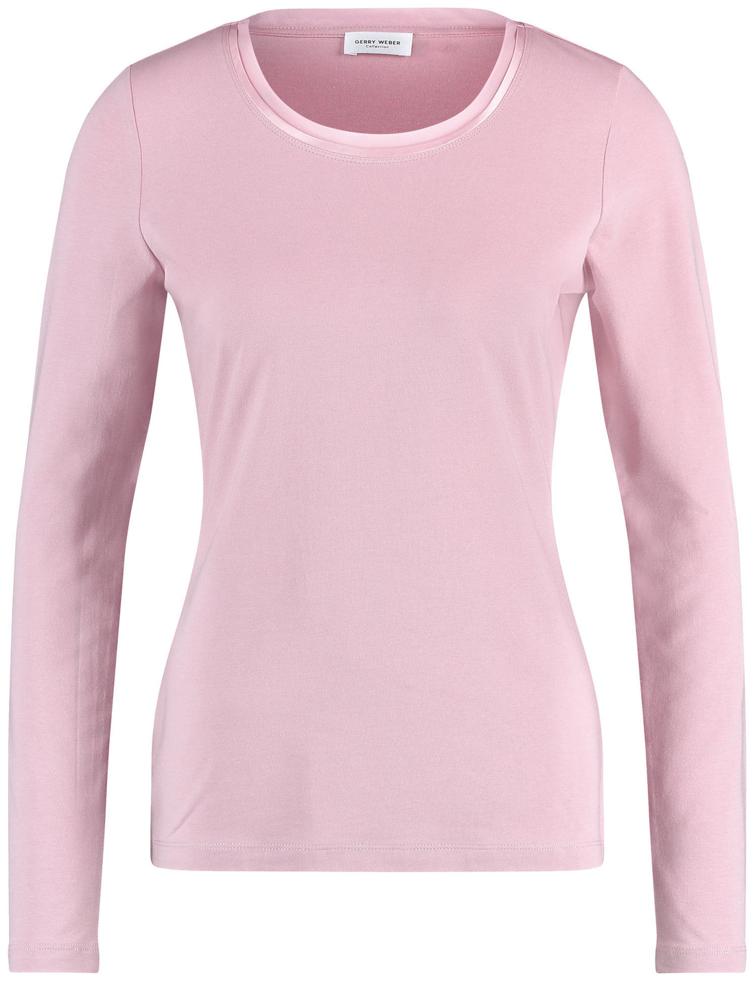 Long Sleeve Top With A Sheer Neckline Trim_370294-35060_30916_02