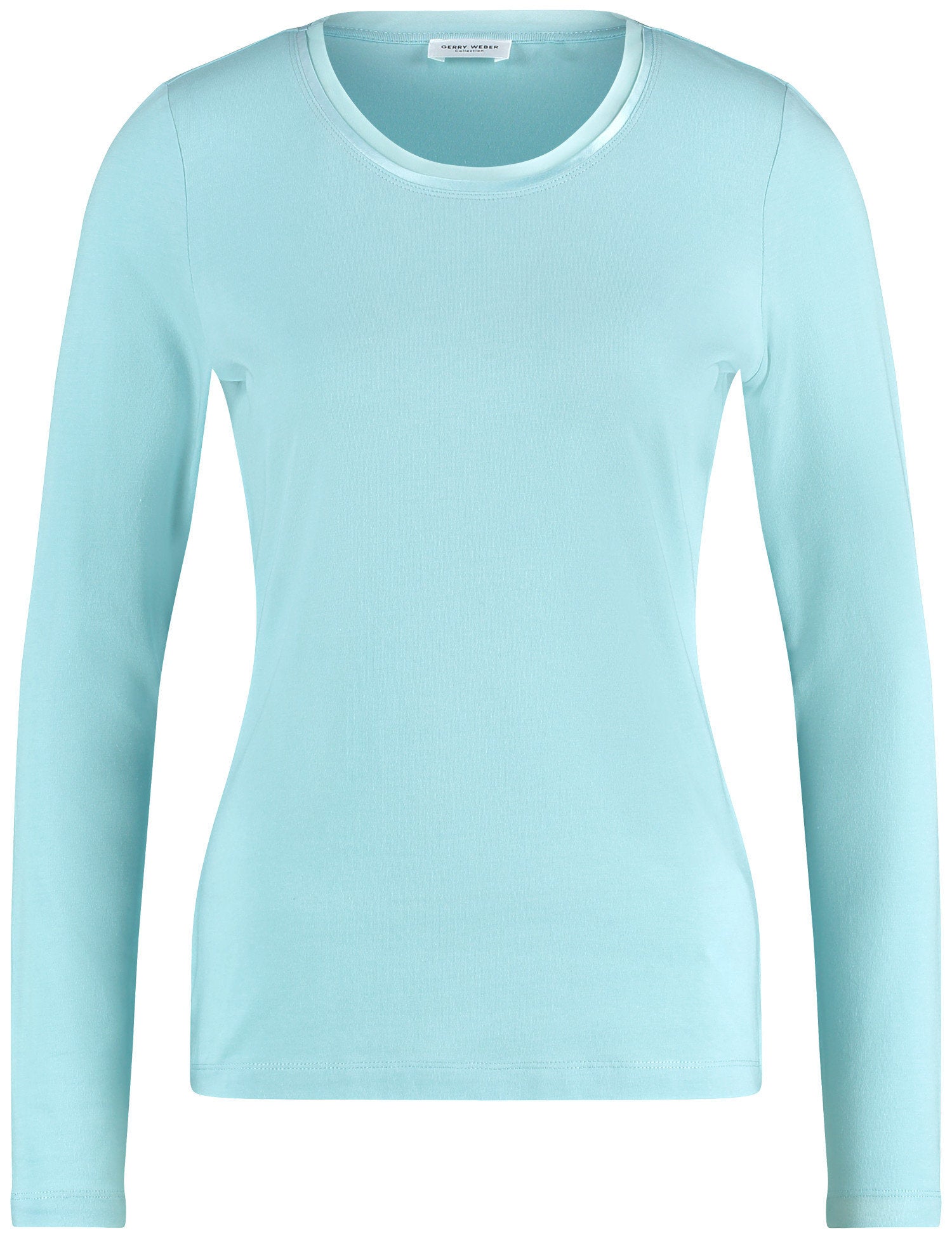 Long Sleeve Top With A Sheer Neckline Trim_370294-35060_80938_02