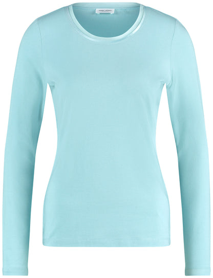 Long Sleeve Top With A Sheer Neckline Trim_370294-35060_80938_02