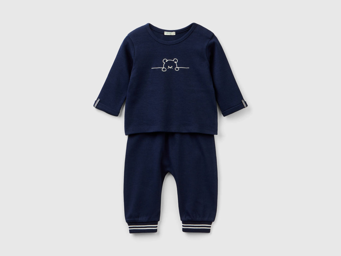 T-Shirt And Trousers Set In 100% Cotton
