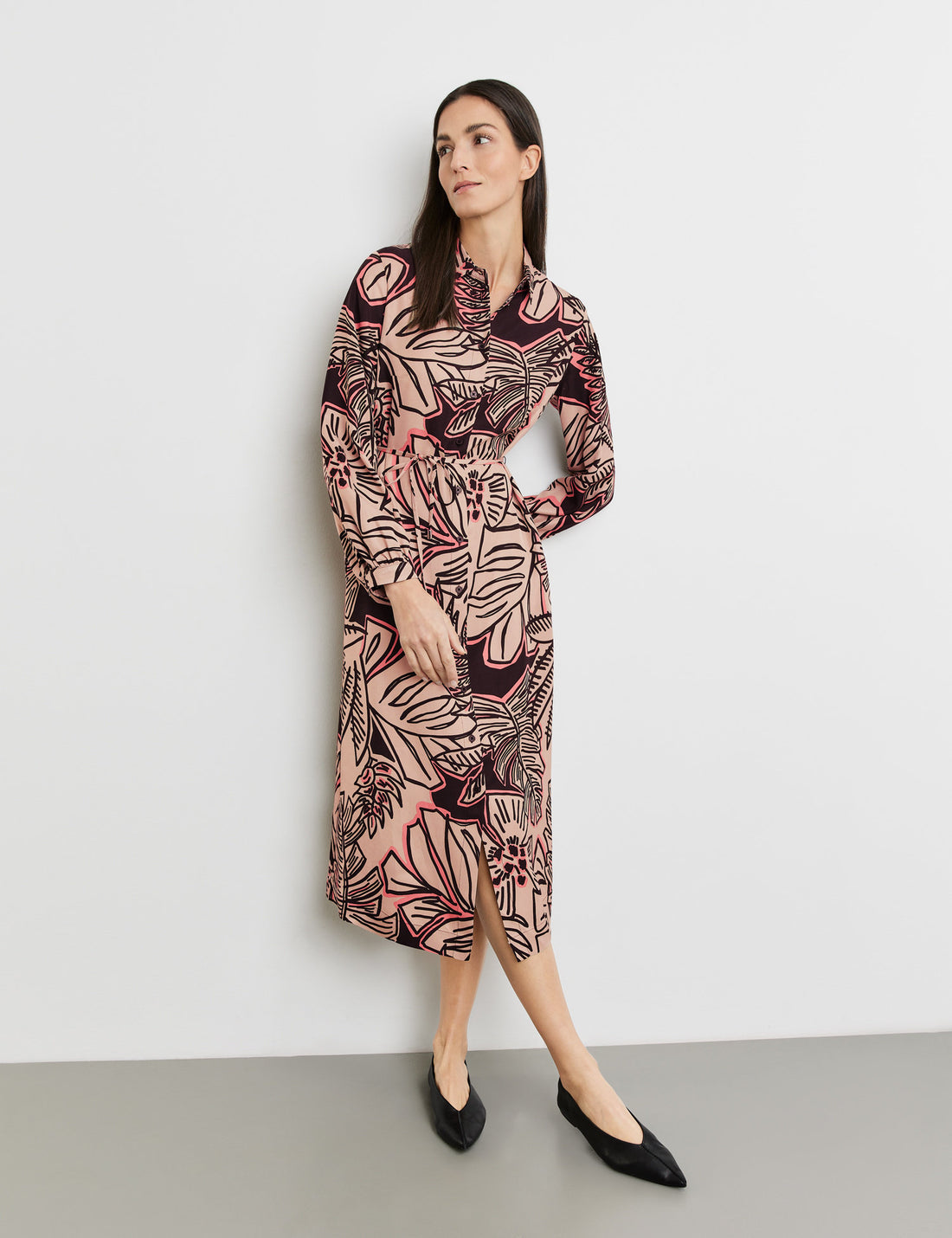 Patterned Blouse Dress With A Waistband_380001-31500_9018_01