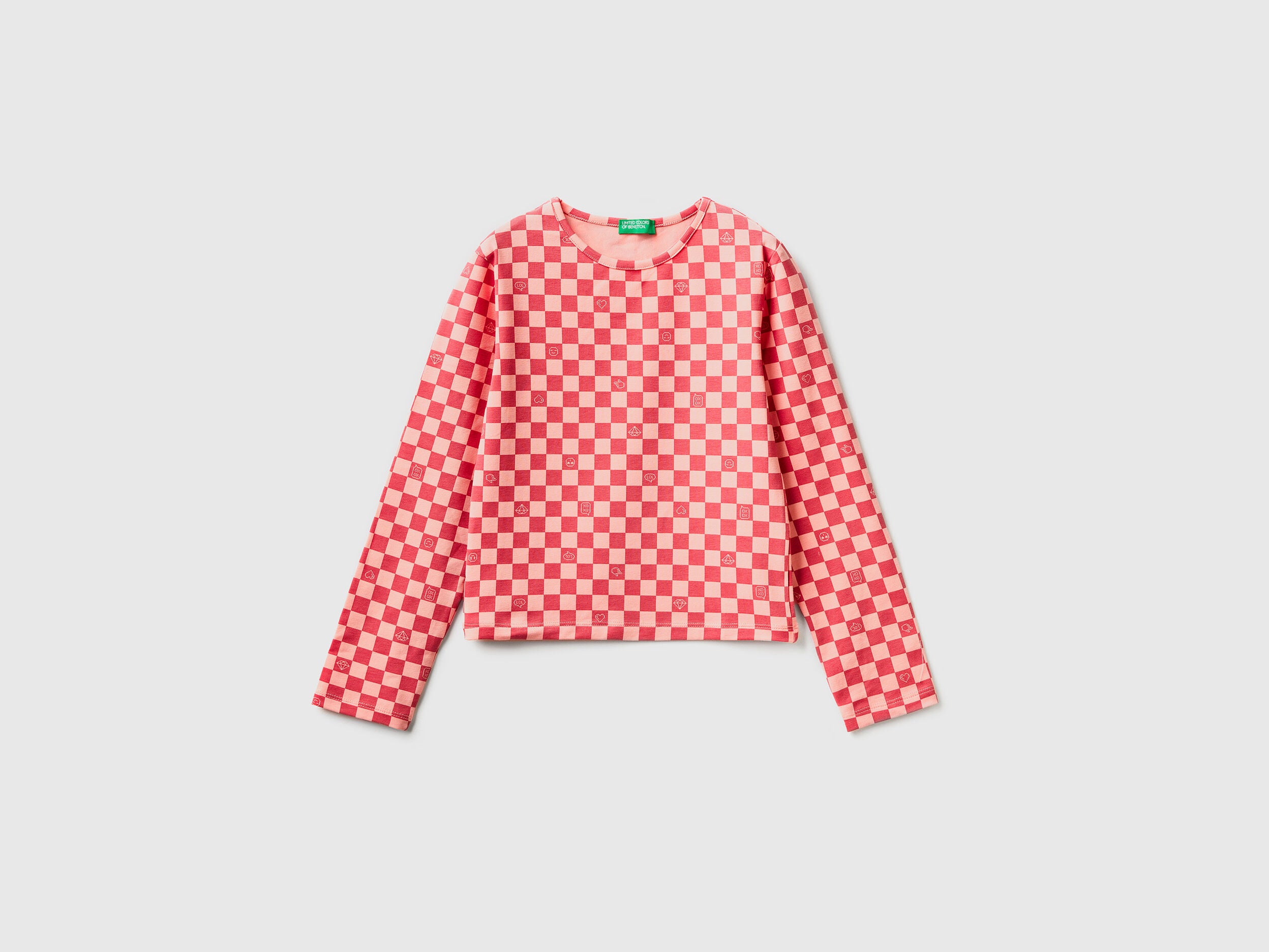 Checkered Stretch Cotton T-Shirt