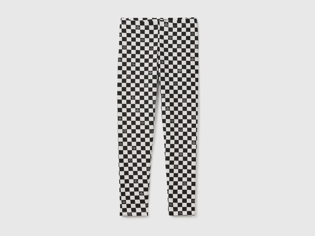 Checkered Leggings In Stretch Cotton