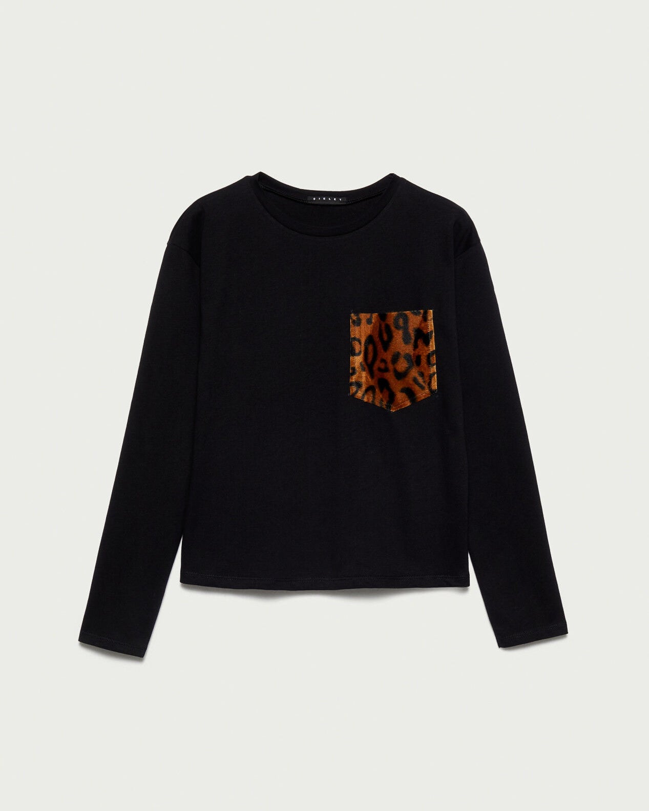 Black T-Shirt L/S Sisley