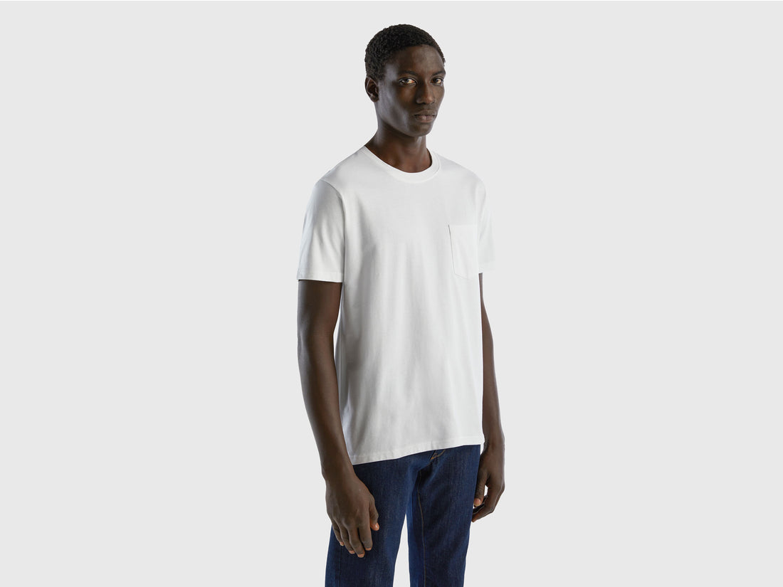 100% Cotton T-Shirt With Pocket_3BL0J19G5_101_01