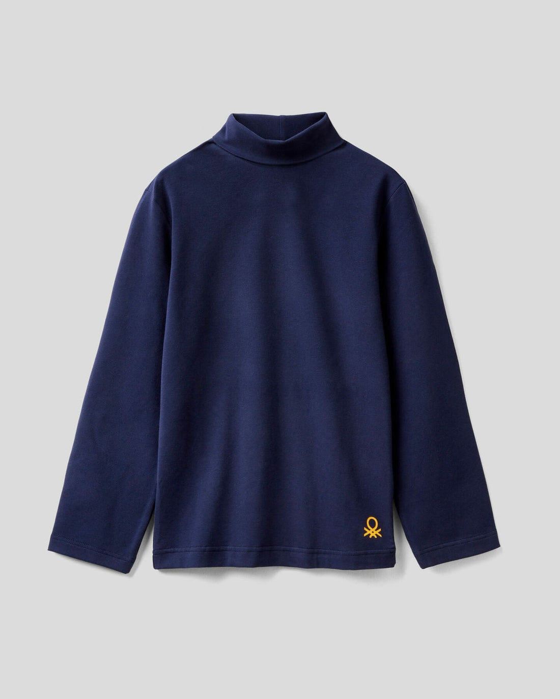 Dark Blue Long Sleeve T-Shirt With Turtle Neck Benetton