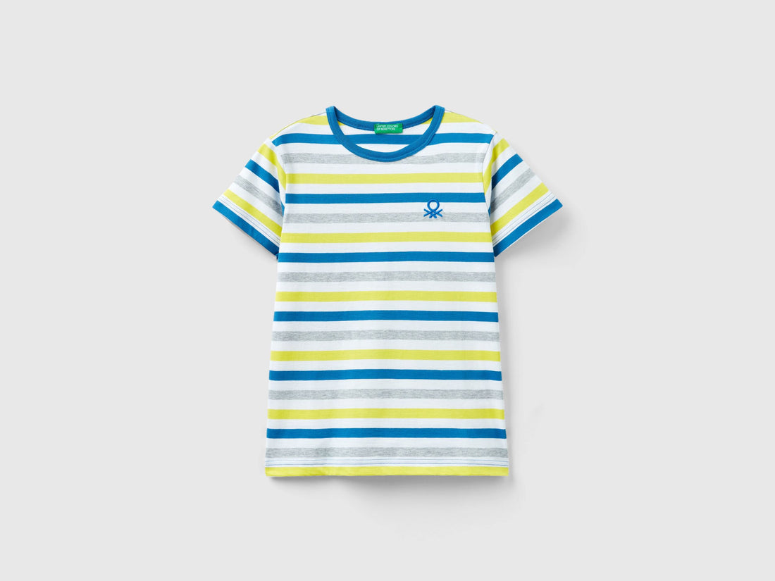 Striped 100% Cotton T-Shirt_3EJGC10H4_920_01