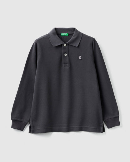 Middle Grey L/S Polo Shirt