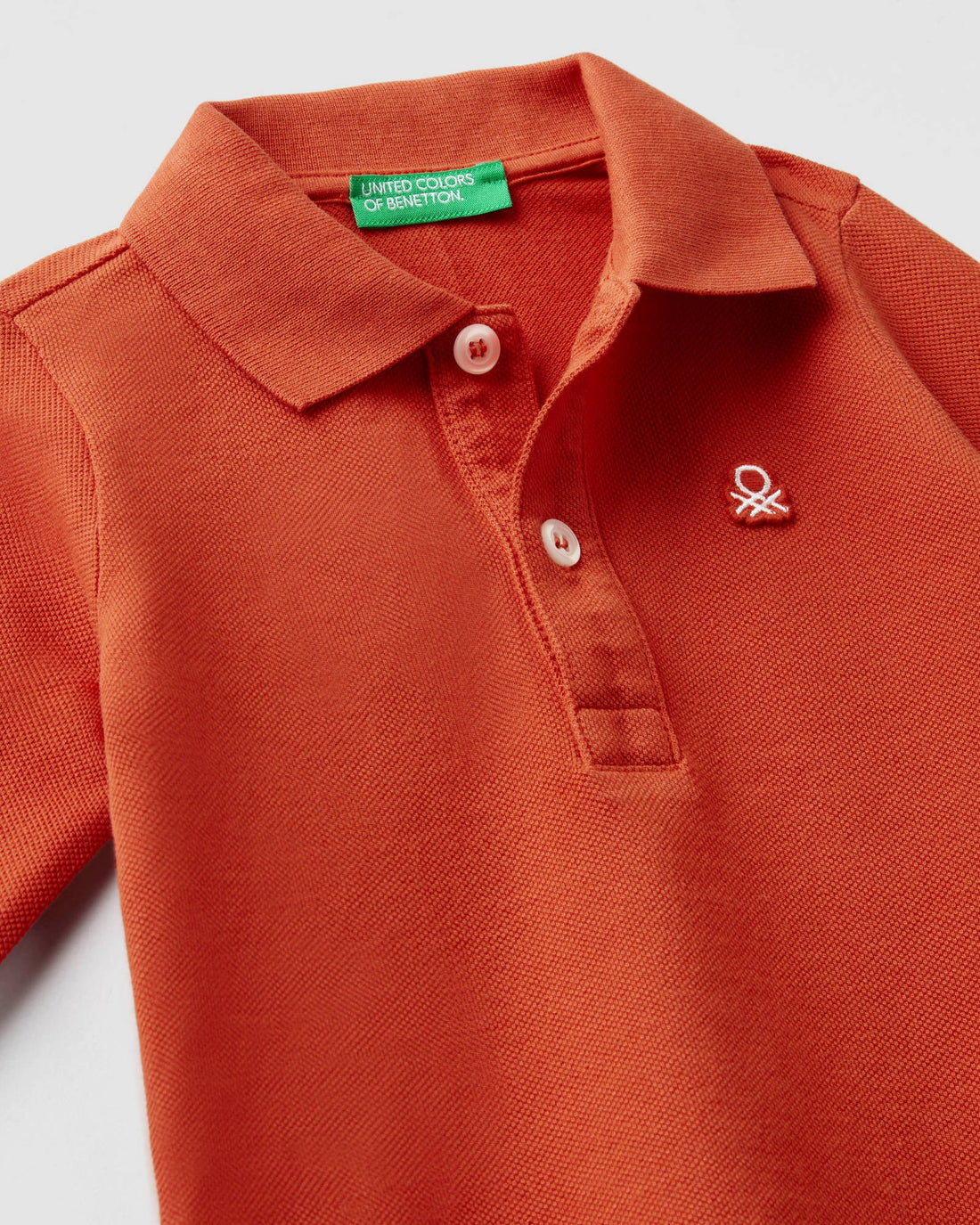 Orange L/S Polo Shirt Benetton