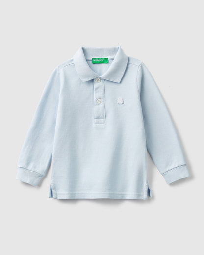 Light Blue L/S Polo Shirt Benetton