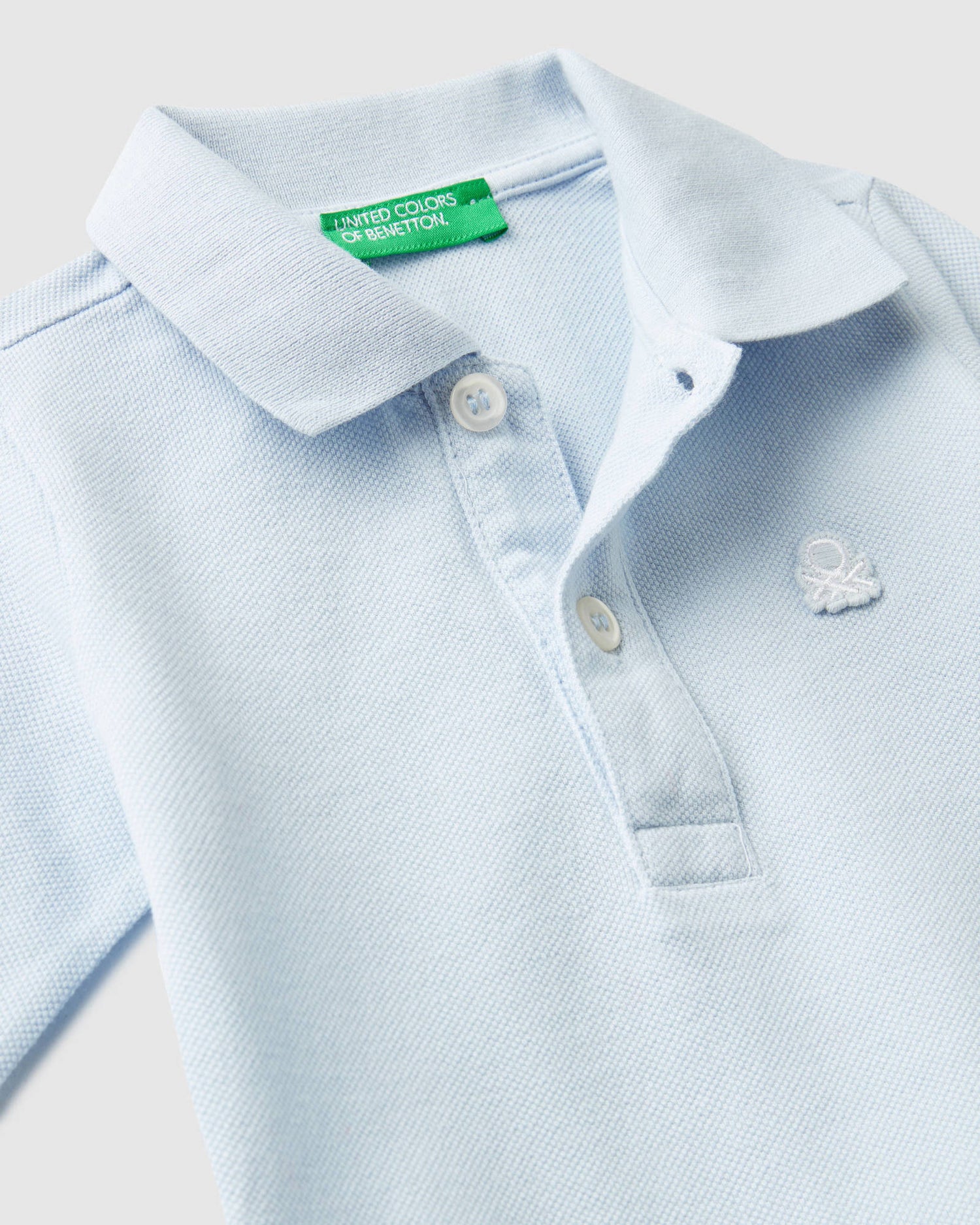 Light Blue L/S Polo Shirt Benetton