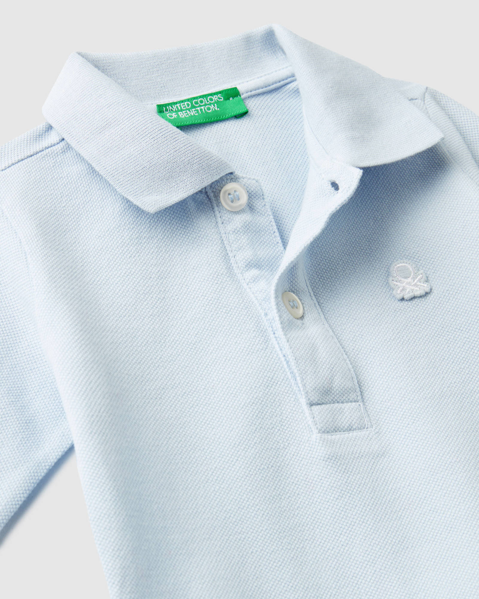 Light Blue L/S Polo Shirt Benetton