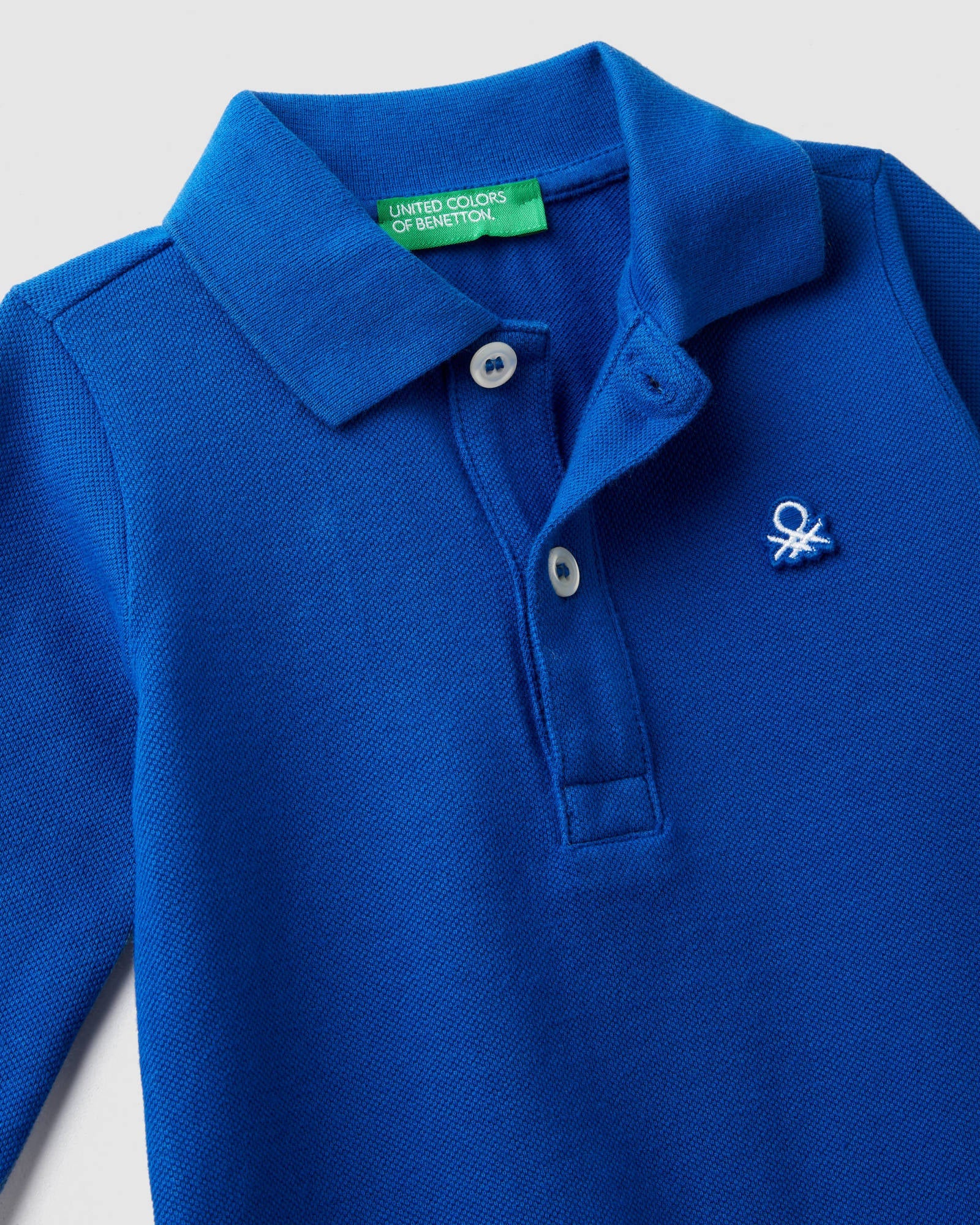 Middle Blue L/S Polo Shirt Benetton