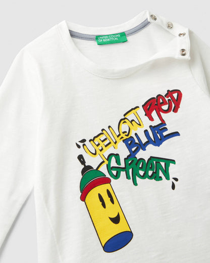 White T-Shirt L/S Benetton