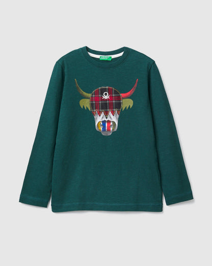 Green T-Shirt L/S Benetton