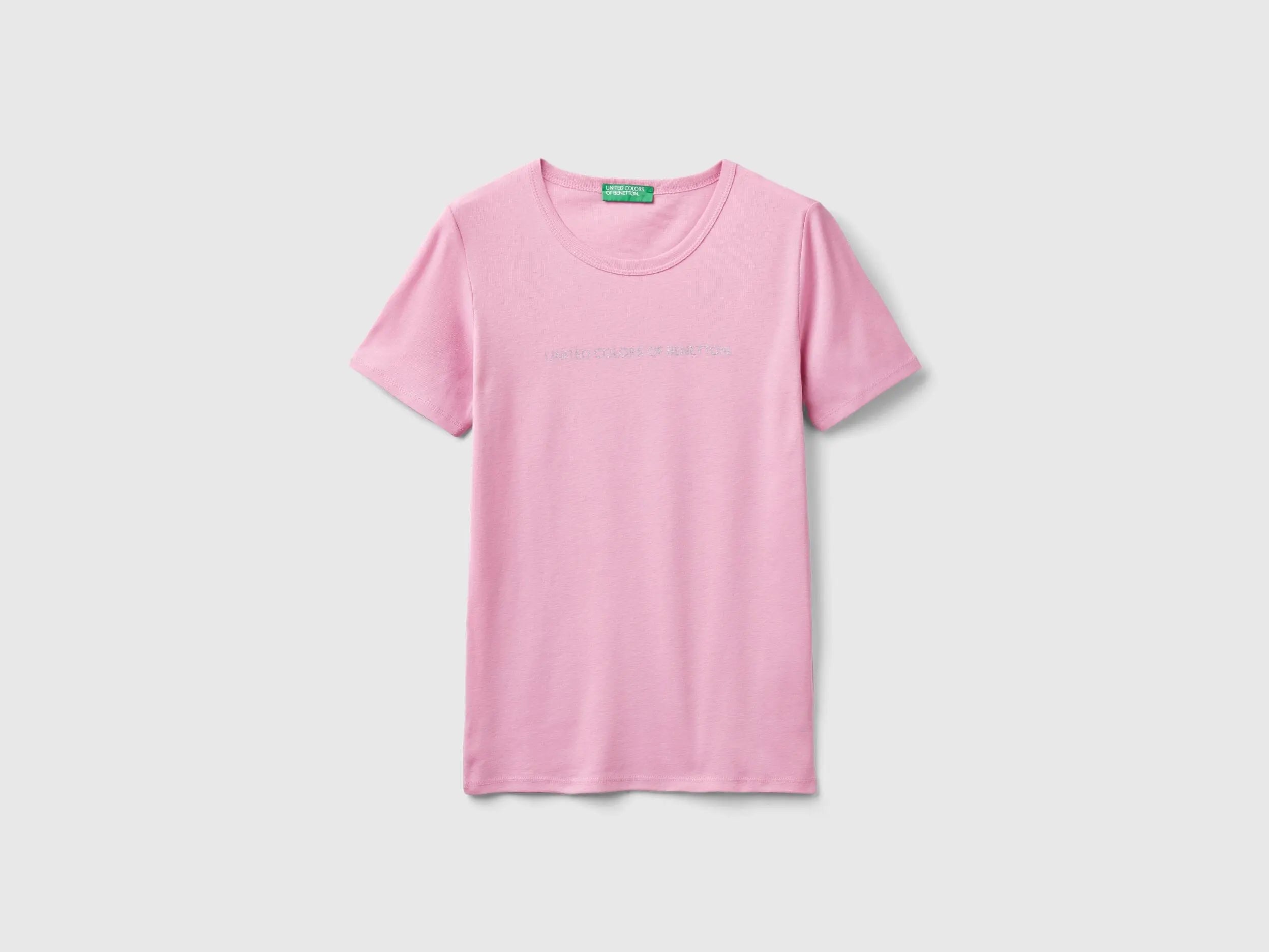 T-Shirt In 100% Cotton With Glitter Print Logo_3GA2E16A2_0P0_03