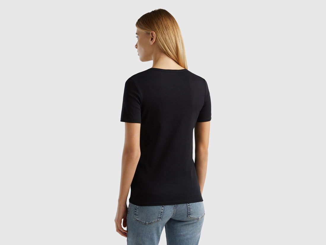 T-Shirt In 100% Cotton With Glitter Print Logo_3GA2E16A2_100_02