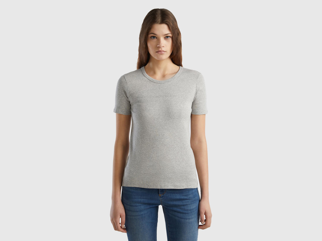 T-Shirt In 100% Cotton With Glitter Print Logo_3GA2E16A2_501_01