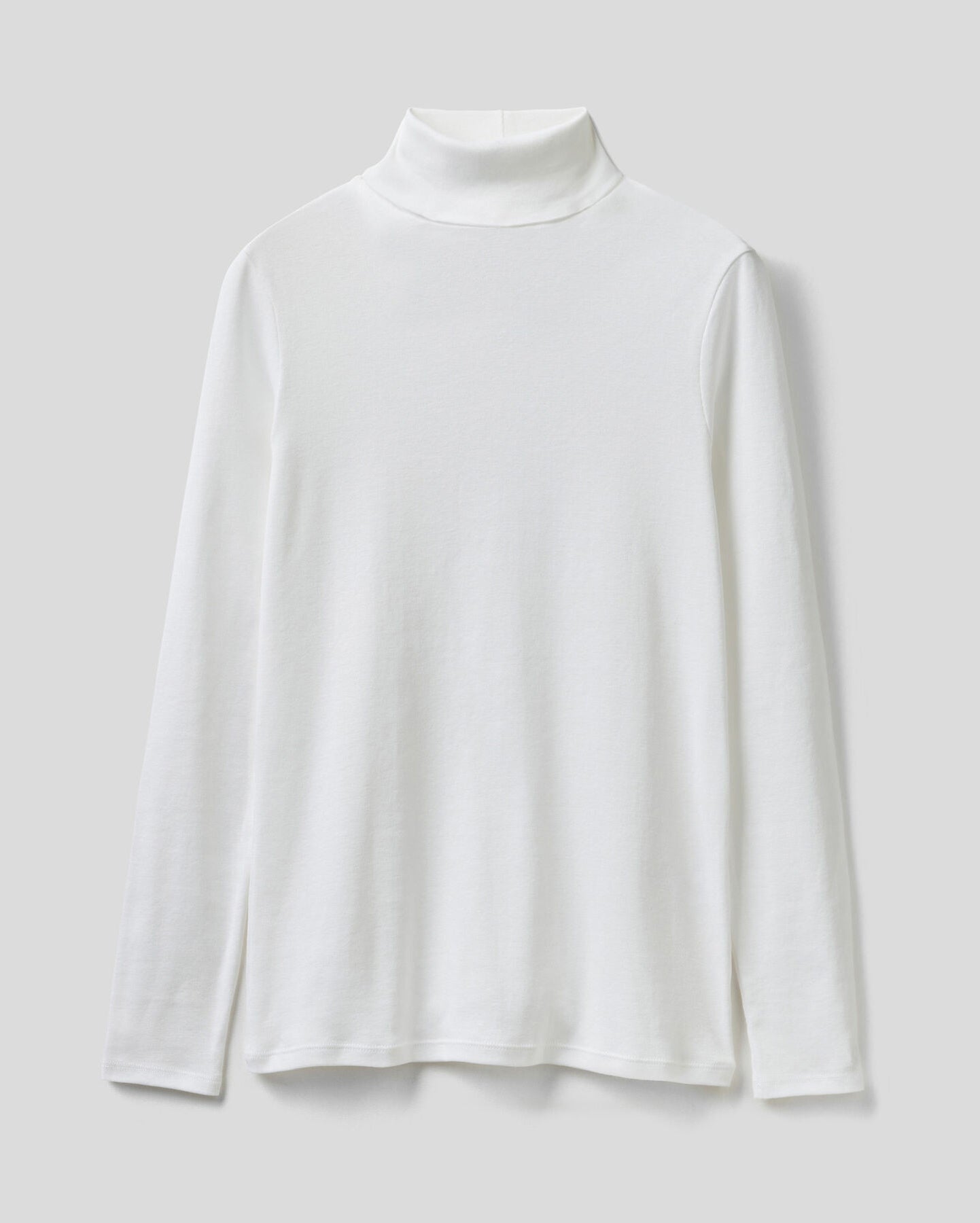 White Long Sleeve T-Shirt With High Neck