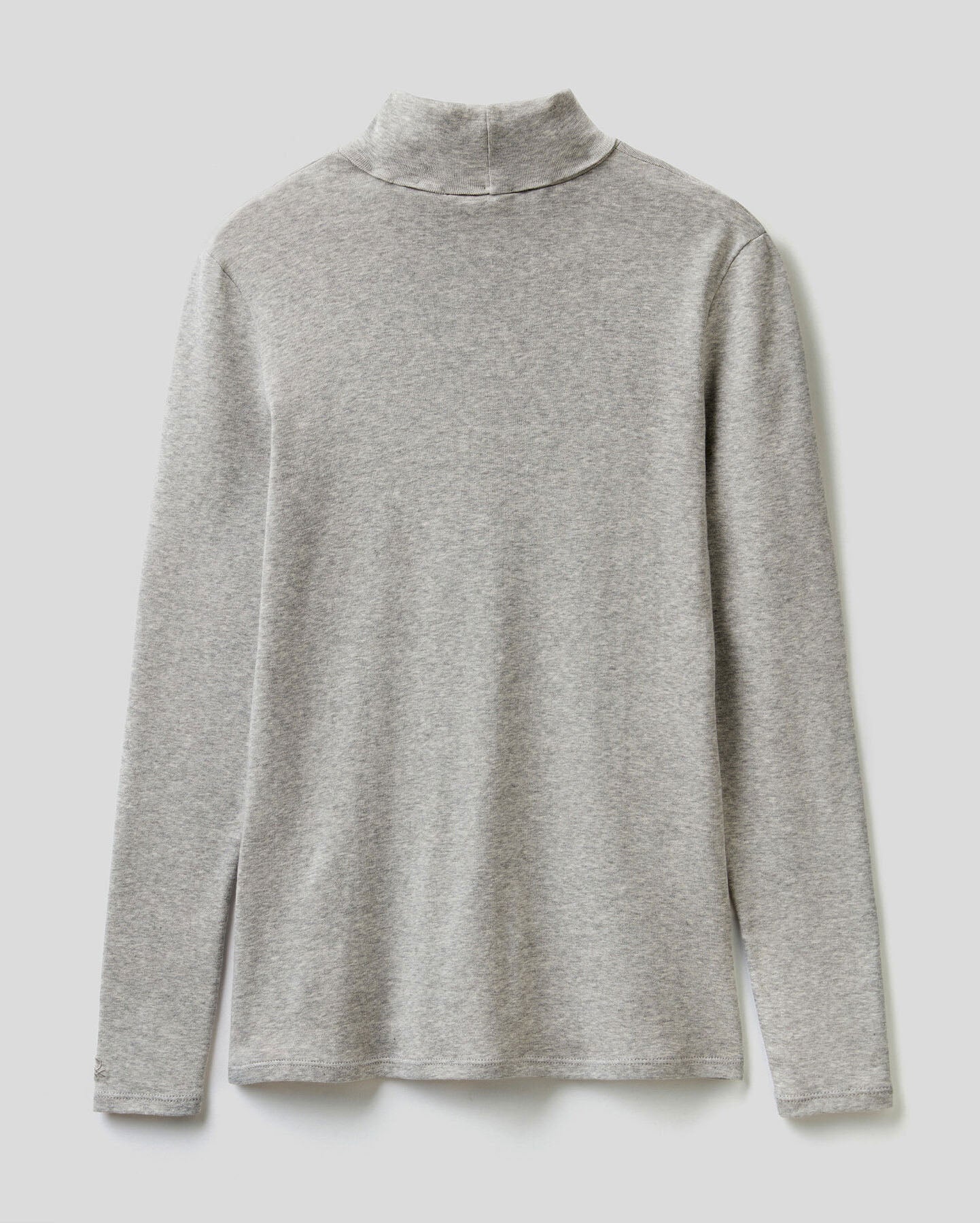 Light Grey Long Sleeve T-Shirt With High Neck