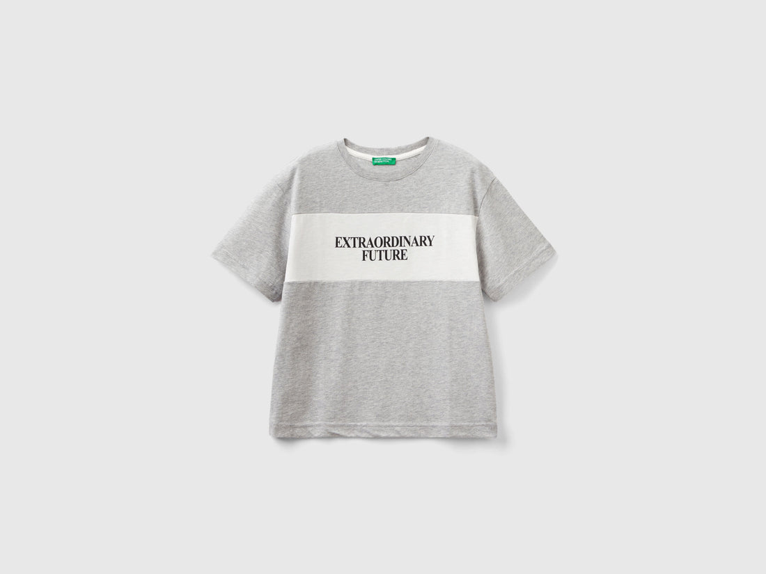 T-Shirt With Slogan In Organic Cotton_3I1XC10HF_501_01