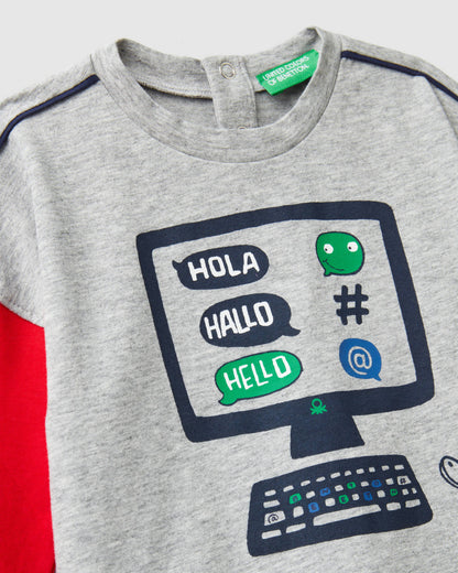 Light Grey T-Shirt L/S Benetton