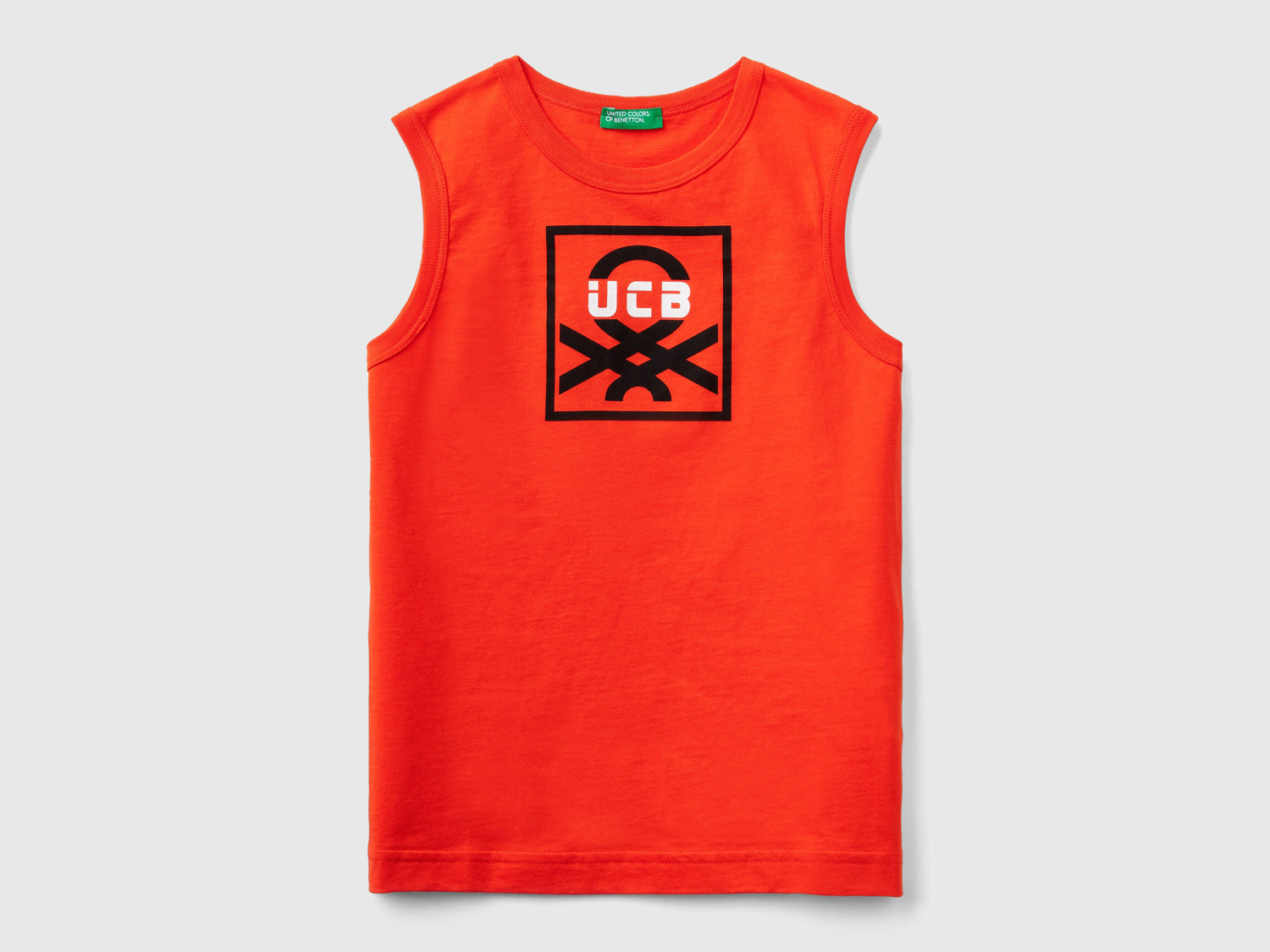Tank Top In 100% Organic Cotton With Logo_3I1XCH01G_1G9_01