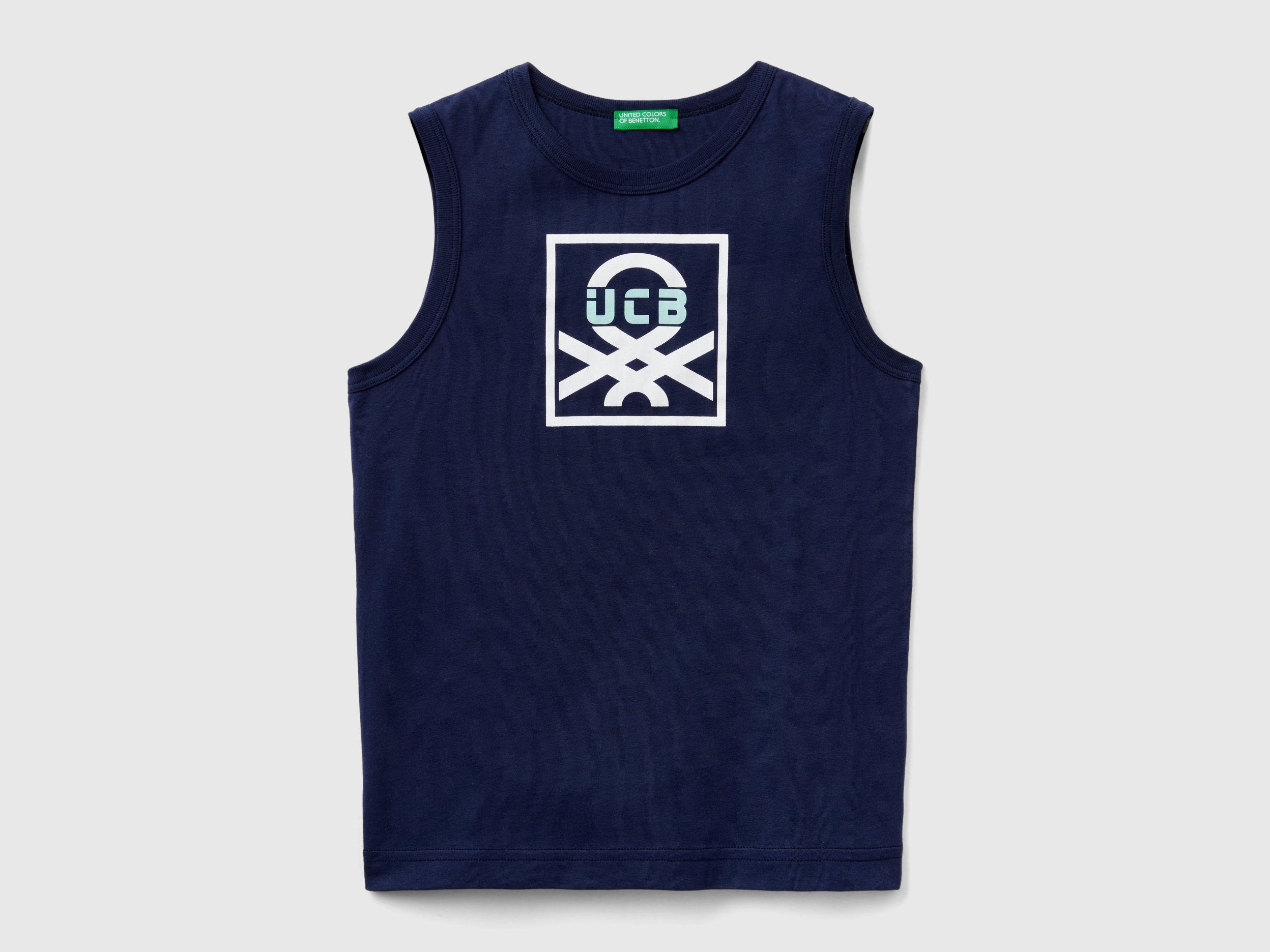 Tank Top In 100% Organic Cotton With Logo_3I1XCH01G_252_01