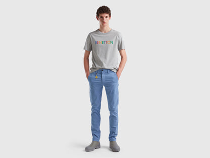 Gray T-Shirt In Organic Cotton With Multicolored Logo_3I1XU100A_938_03