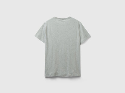 Gray T-Shirt In Organic Cotton With Multicolored Logo_3I1XU100A_938_05