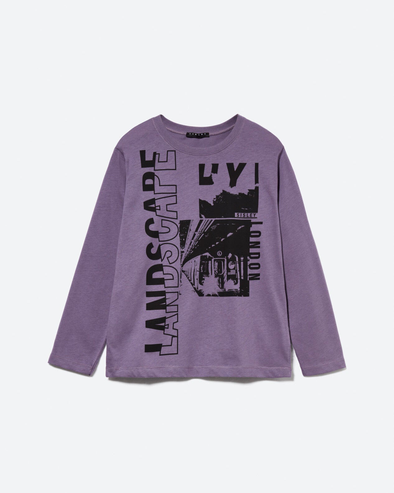 Mauve T-Shirt With Print Sisley