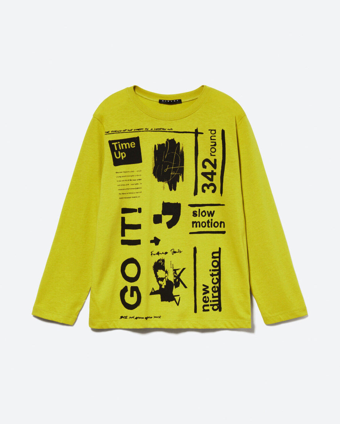 Yellow T-Shirt With Print Sisley