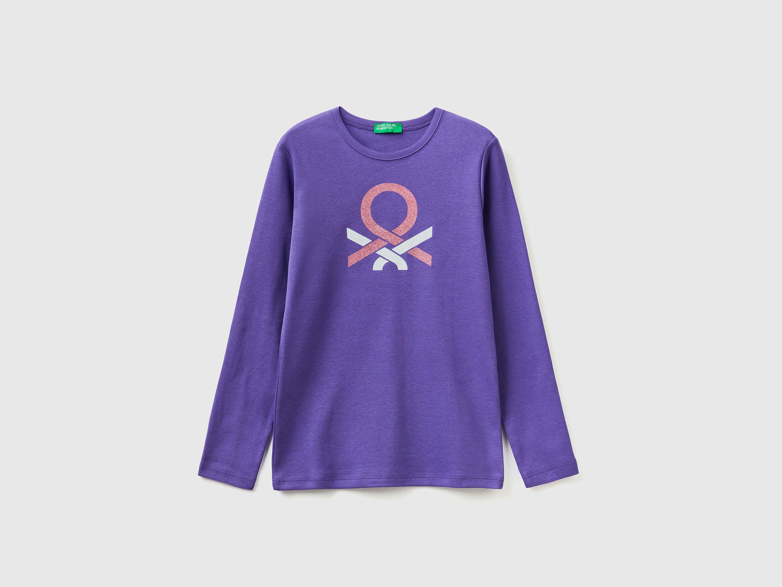 Long Sleeve T-Shirt With Glitter Print