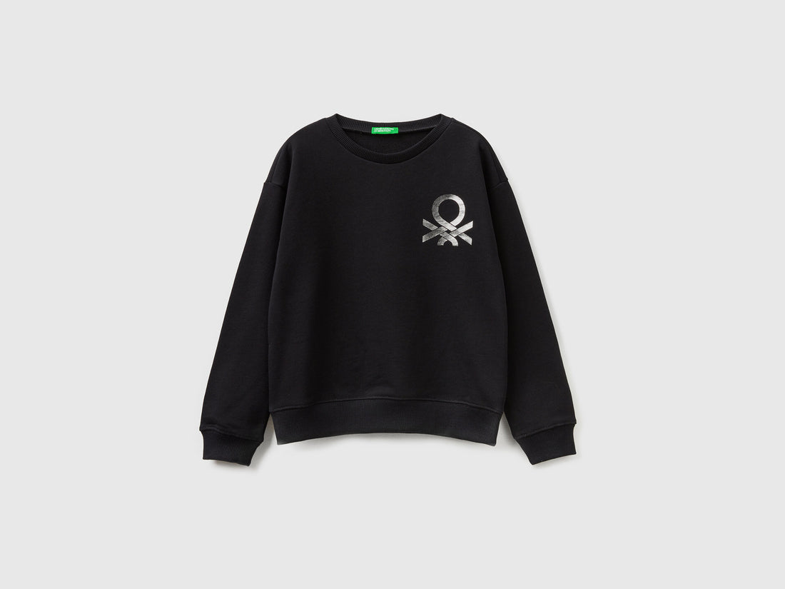 100% Cotton Sweatshirt With Logo
