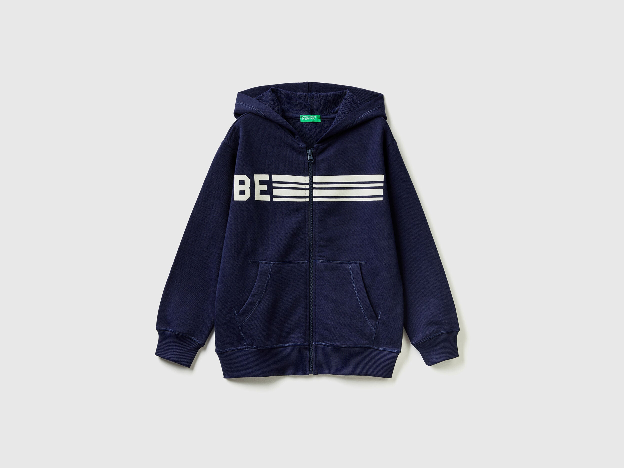 Zip-Up Sweatshirt With &quot;Be&quot; Print