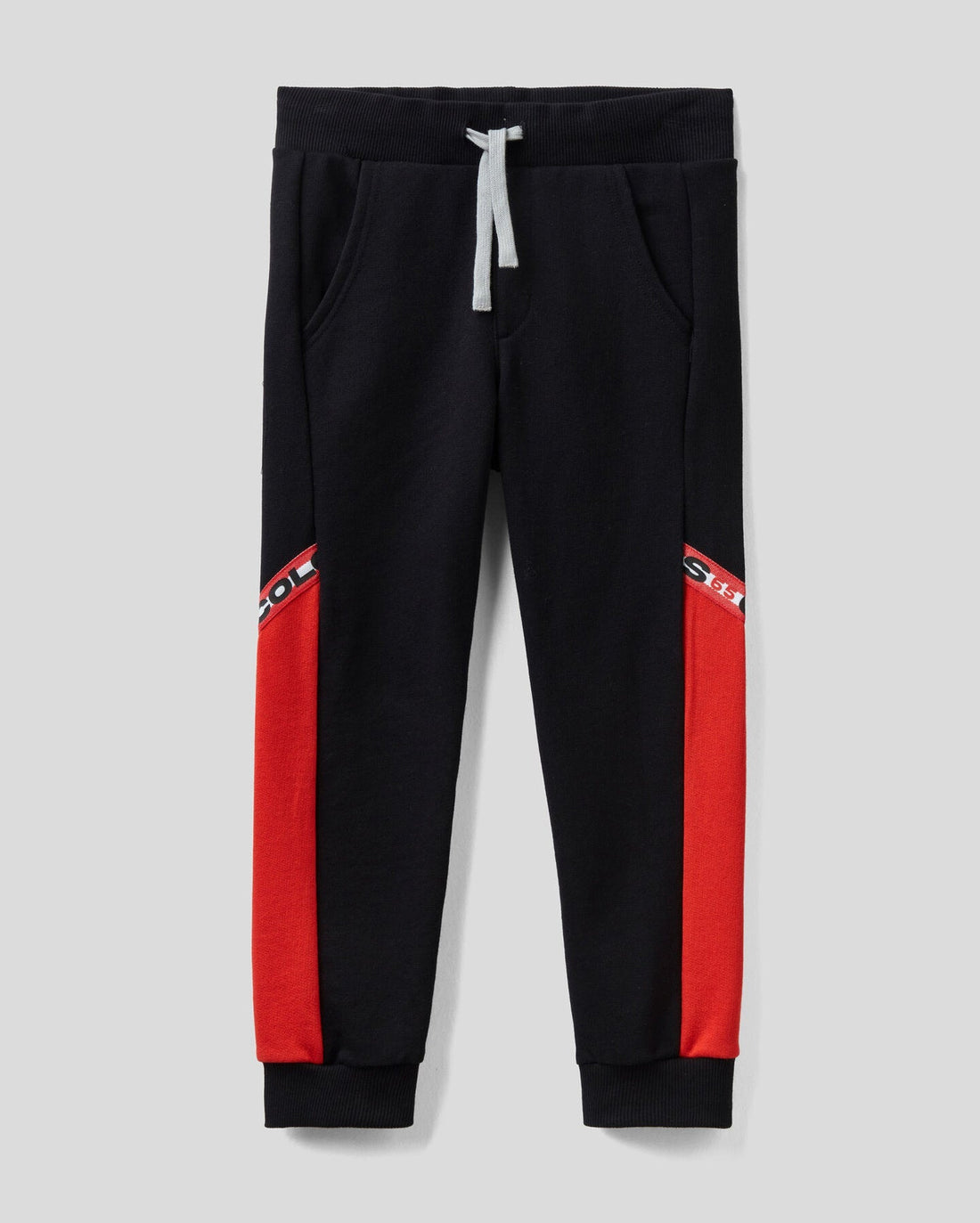 Black Color Block Sweat Joggers Benetton