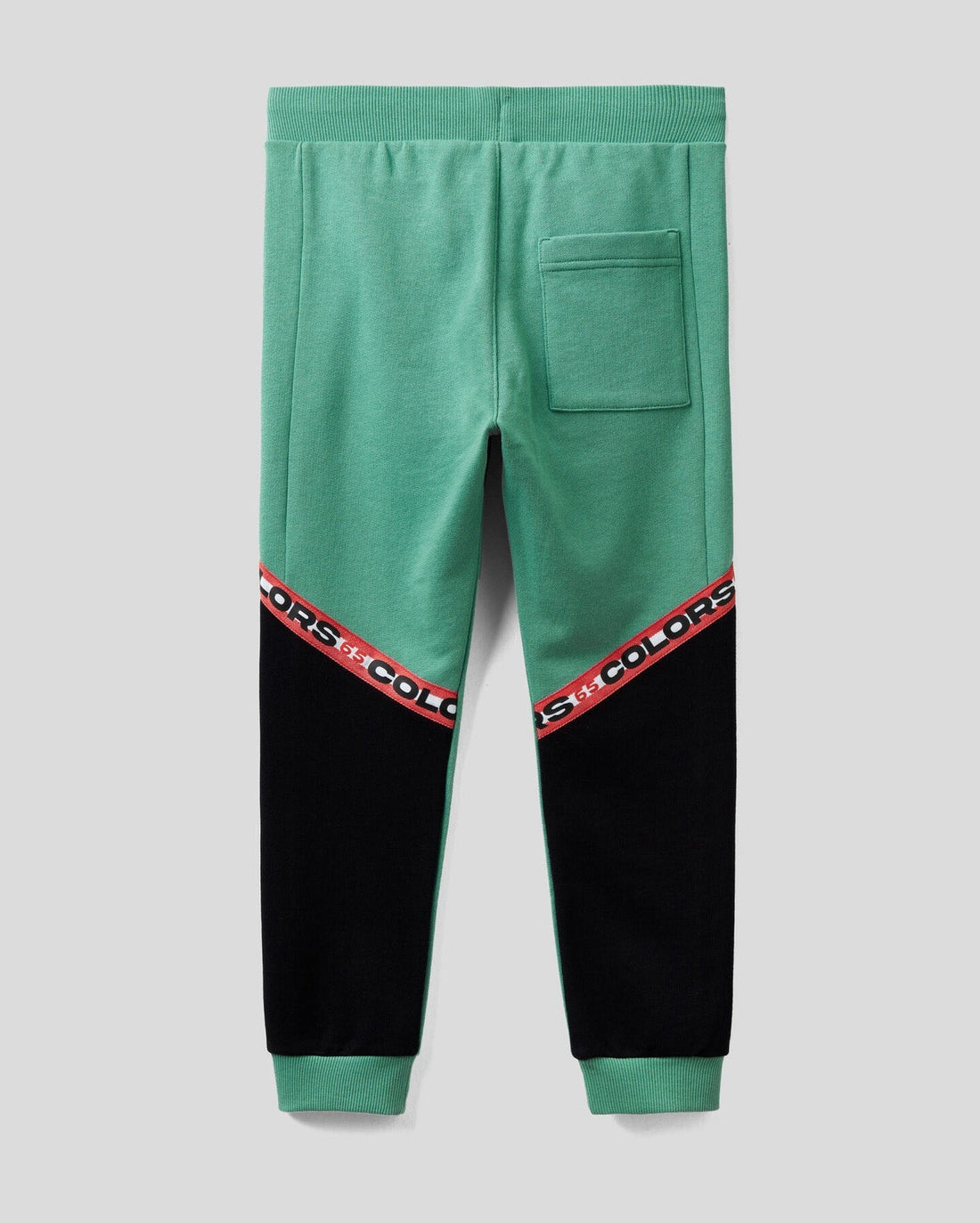 Green Color Block Sweat Joggers Benetton