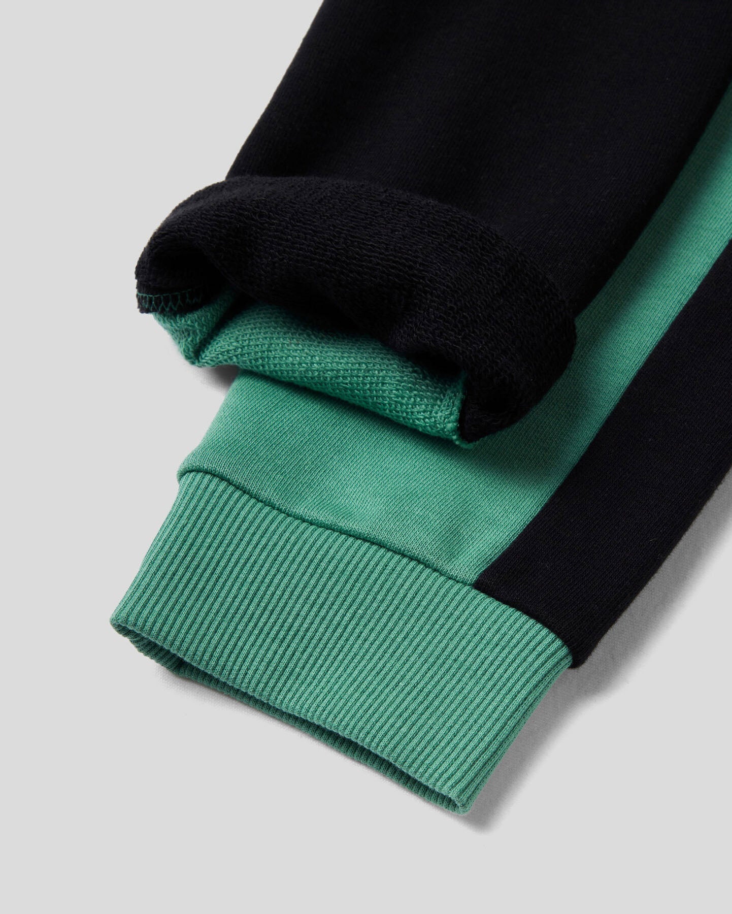 Green Color Block Sweat Joggers Benetton