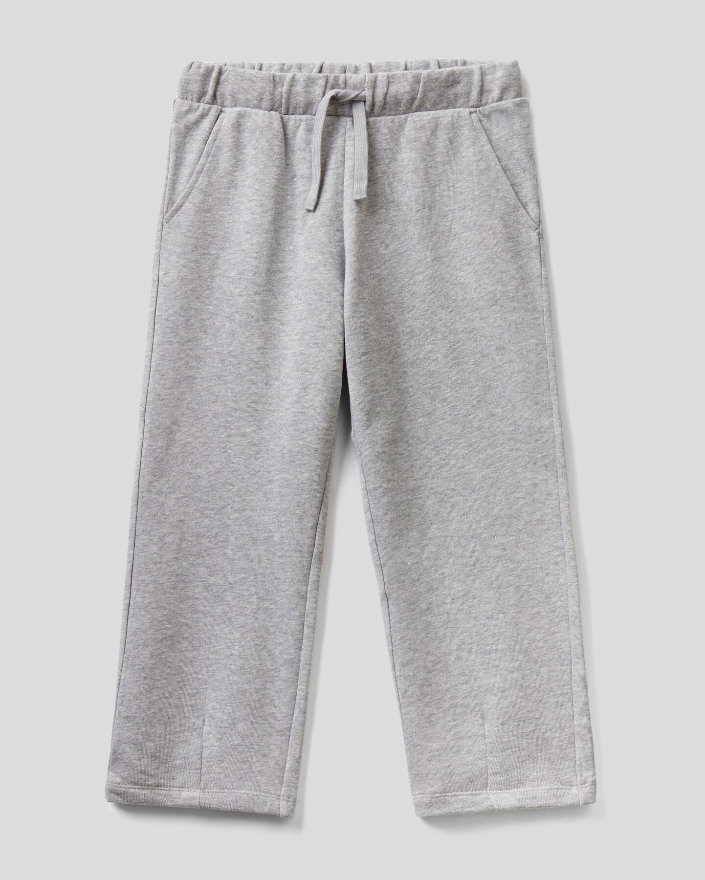 Light Grey Carrot Fit Sweatpants With Print Benetton