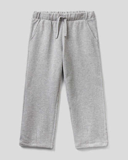 Light Grey Carrot Fit Sweatpants With Print Benetton