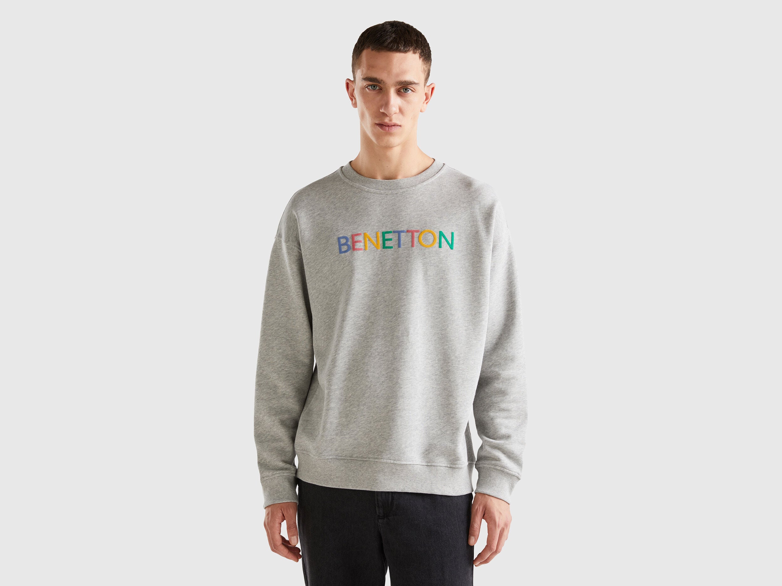 Crew Neck Sweatshirt With Logo Print