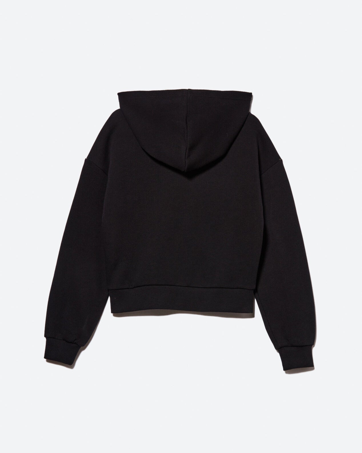 Black Hoodie With Glittery Print Sisley