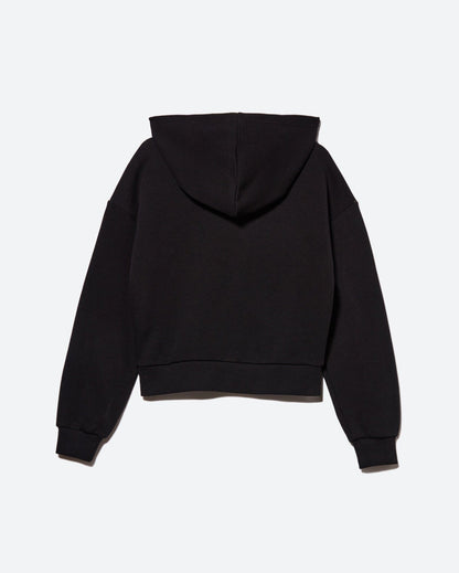 Black Hoodie With Glittery Print Sisley