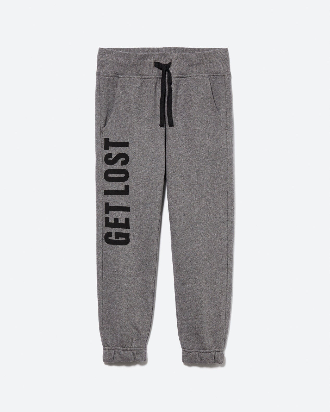 Dark Grey Jogger Sweatpants With Print Sisley