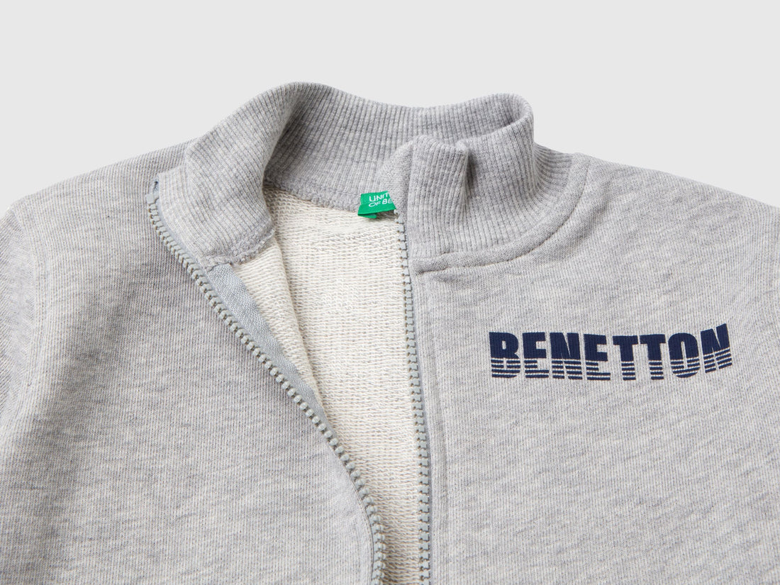 Sweatshirt In Organic Cotton With Zip