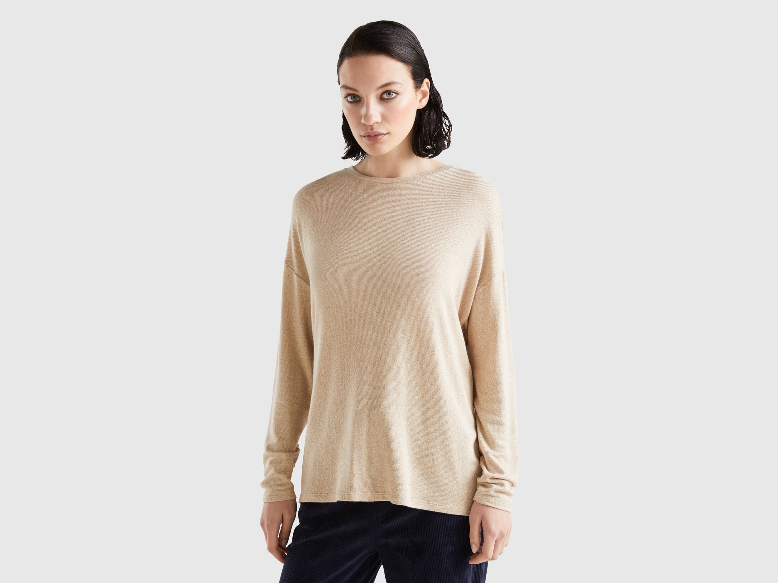 Long Sleeve Stretch Viscose T Shirt_3JLVD102E_6L8_01