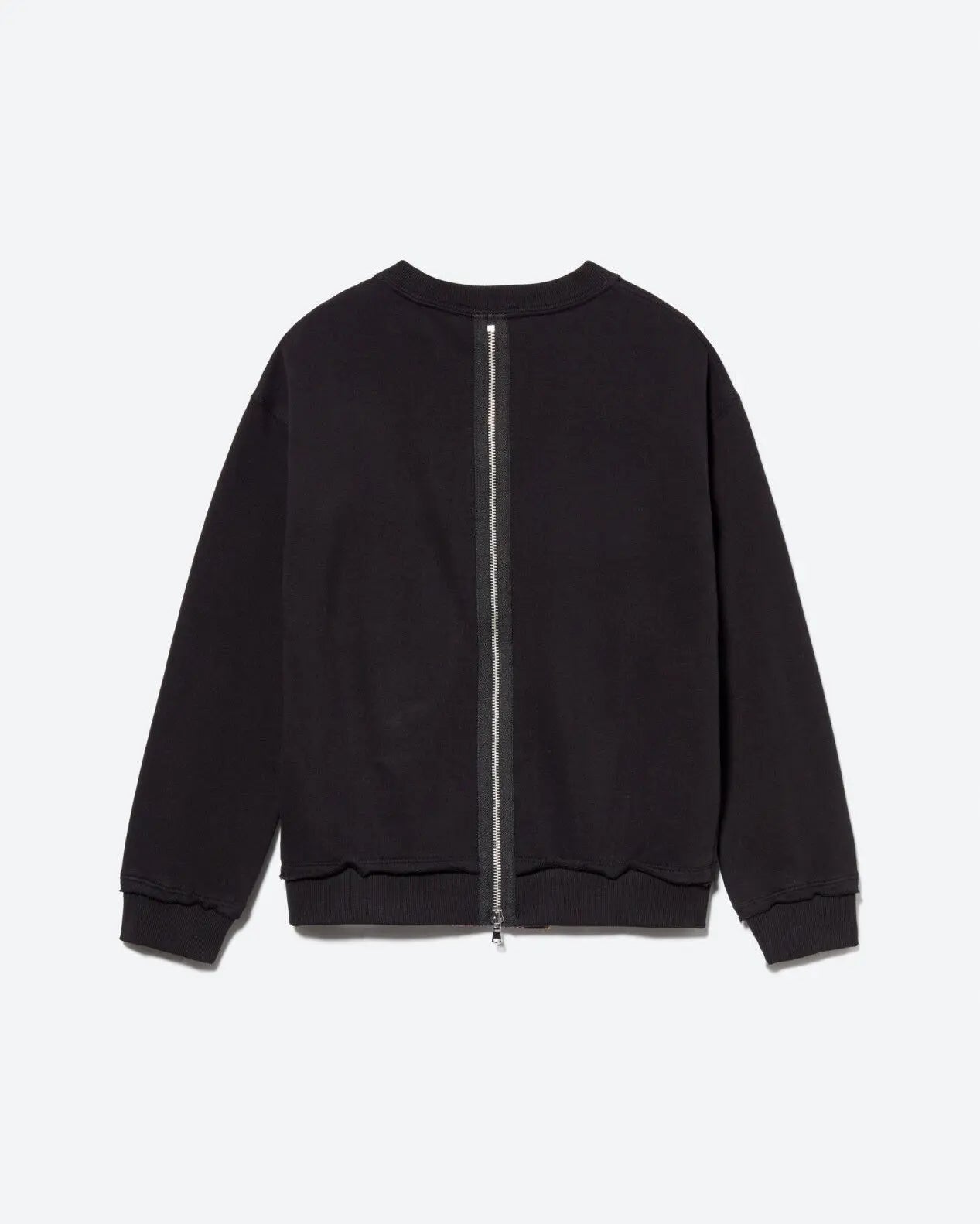 Black Hoodie With Sequins And Check Insert - BEVAVA