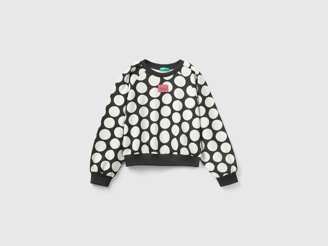 Cotton Sweatshirt With Polka Dots_3LCTC10FL_71B_01