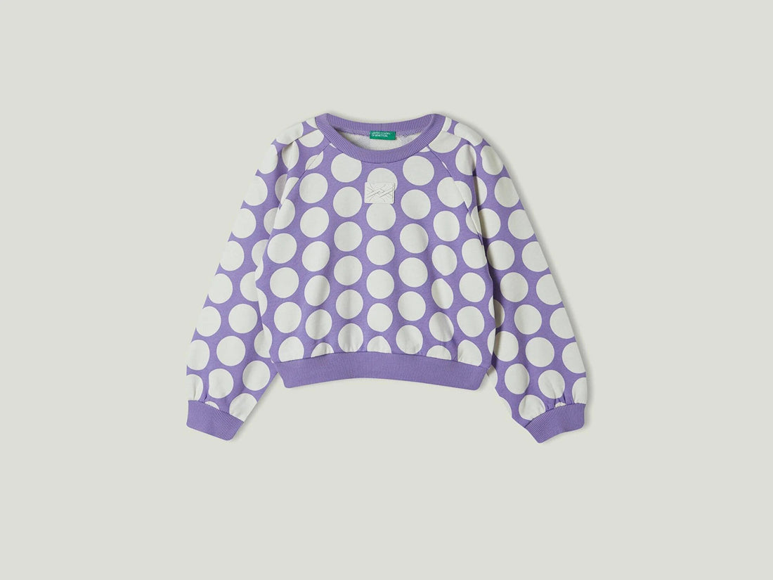 Cotton Sweatshirt With Polka Dots_3LCTC10FL_71H_01